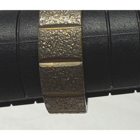 Vintage Uncas Cigar Band Ring Sz 7 Silver Gold Metal Ribbed As-Is - Picture 12 of 13